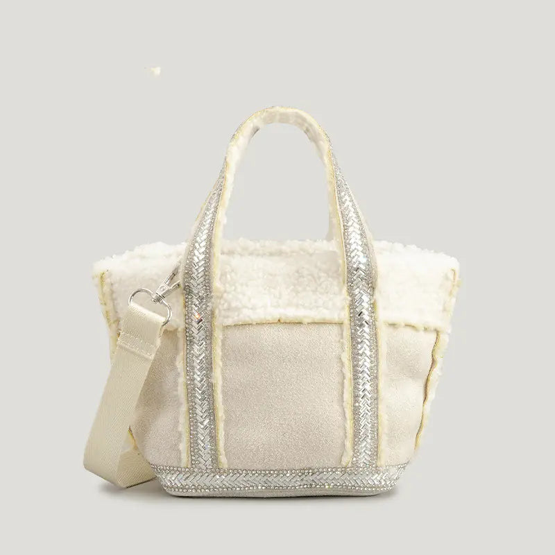 Autumn Winter Woolen Bucket Bag for Women